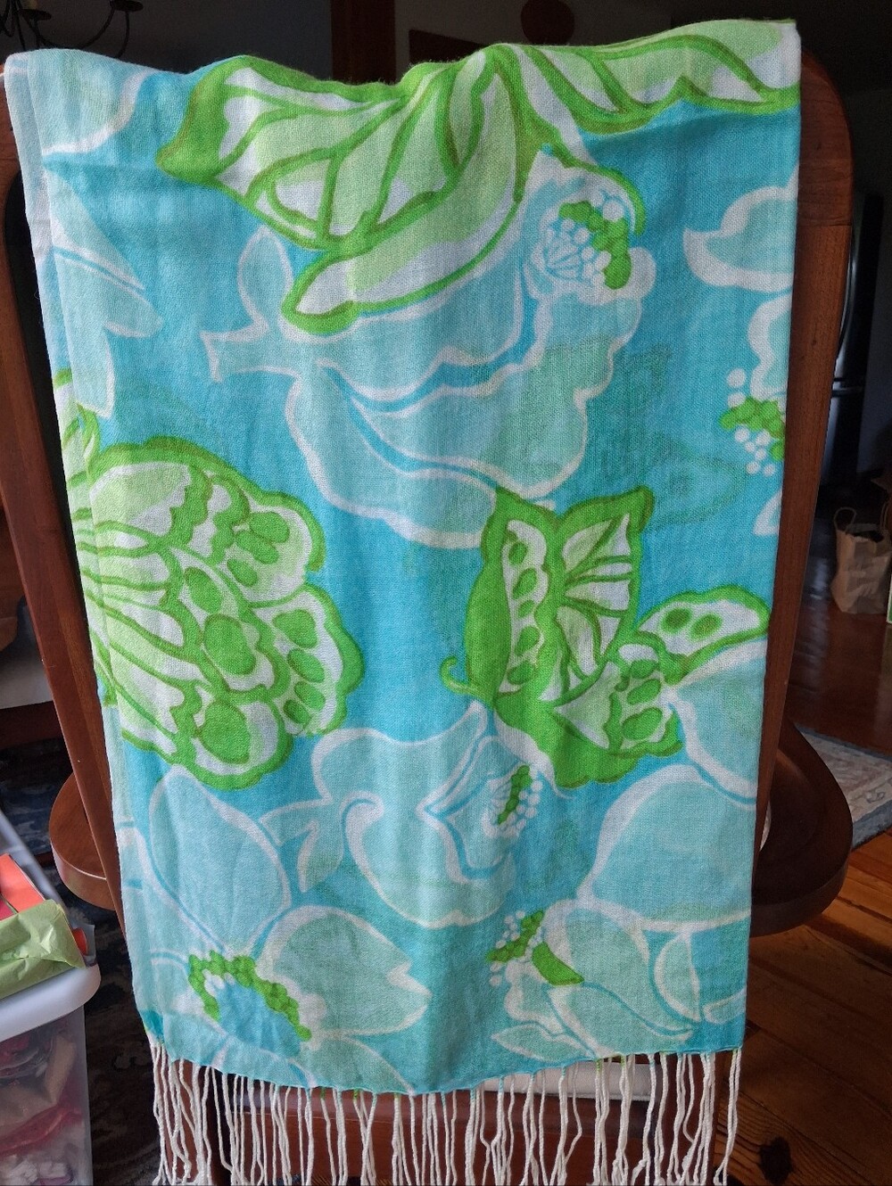 Lilly Pulitzer Murfee Scarf "She's a Piston" Silk/cashmere Like New condition